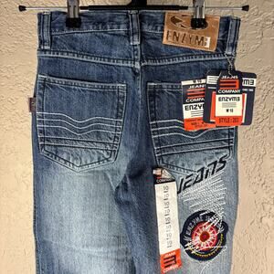 NWT Enzyme Jeans Co Y2K Sz 10 Embroidered Wide Leg Skater Jeans